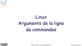 Linux - Arguments de la ligne de commandes