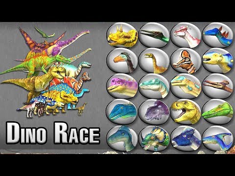 Dinosaur Race: Dinos Vs Animals #2 - Who is Faster? | Eftsei Gaming