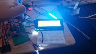Seeeduino Xiao with MCP23017, neopixels, and 2004 display
