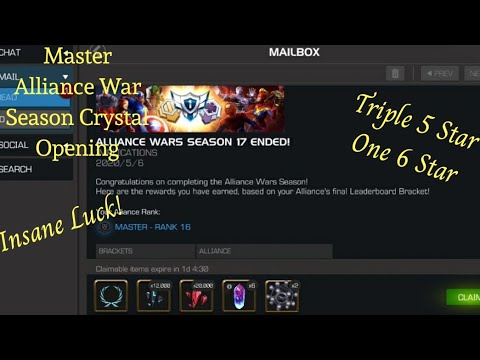 MCOC - INSANE Luck Master Season Crystal Opening!