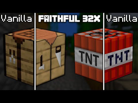 Faithful 32x32 Texture Pack vs Vanilla Minecraft