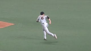 20190919 坂本勇人(G)のナイスプレー(大島洋平(D)のショートゴロ ファースト:阿部慎之助)
