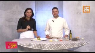 riso nero con gamberi e flan di carote