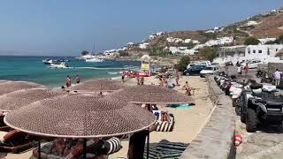 Ornos Beach in the Greece Island of Mykonos