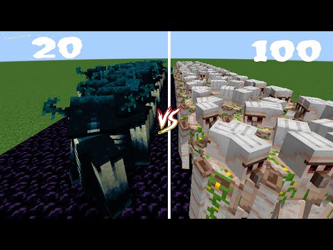 100 IRON GOLEM VS 20 WARDEN. MINECRAFT BATTLE