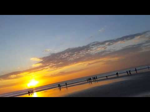 Sunset in Bali kuta Beach with very good landing o