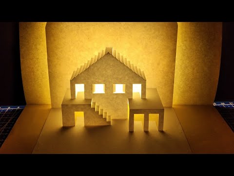 3D Small House/Pop up card/Kirigami/Origami/Paper art and craft.