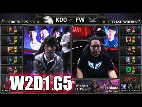 Flash Wolves vs KOO Tigers Game 2 | Week 2 Day 1 Group A S5 World Championship 2015 | KOO vs FW G2