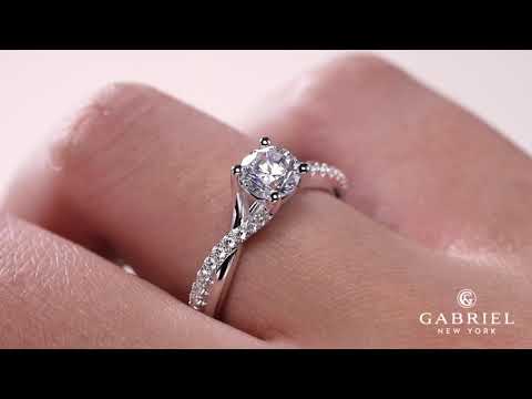 Gabriel "Leigh" Twist Split Shank Diamond Engagement Ring