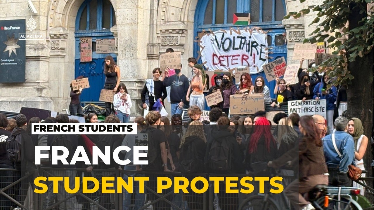 France protests: Students demonstrating for better conditions