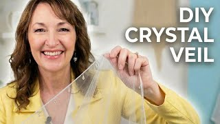 DIY Bridal Veil with Metallic Edge and Drop Crystals | Handmade Wedding Tutorial
