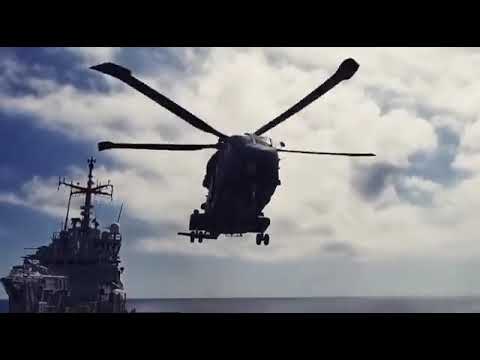 Italian Navy SH-101A landing on LHD San Giorgio