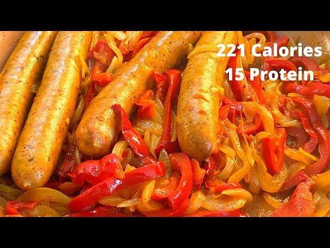 Onion and Pepper Sausage Stir fry -High Protein Meal