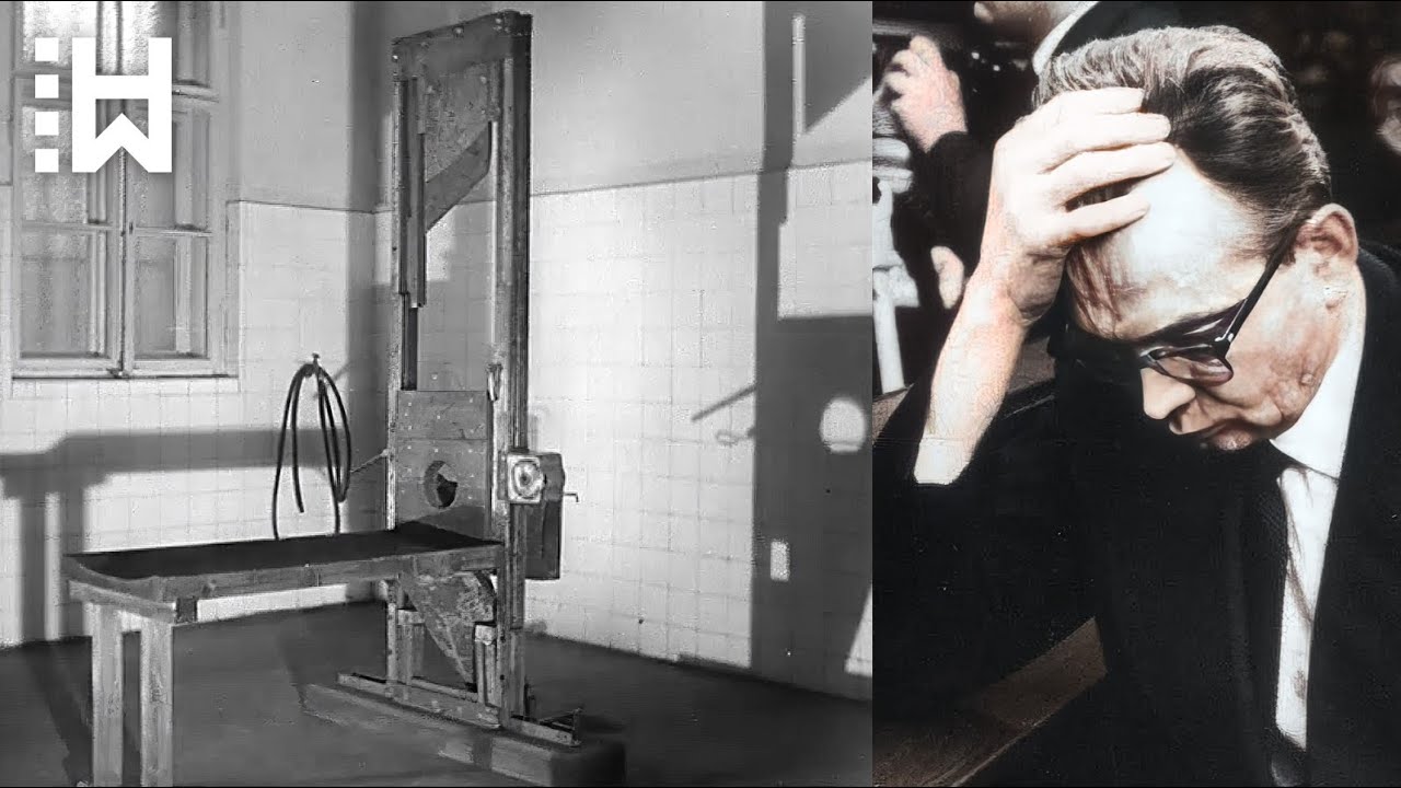 Guillotine execution of Nazi doctor who wanted to "cheer up" Auschwitz inmates with electric shocks