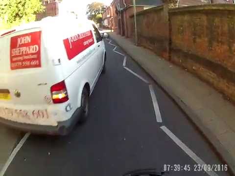 Van pulls out on motorcycle - Near miss - SMIDSY