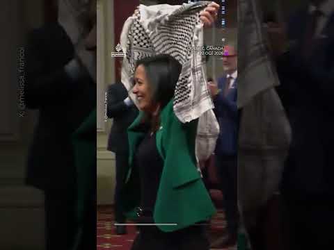 Quebec separatist lawmaker raises keffiyeh in support of Palestine | AJ #shorts