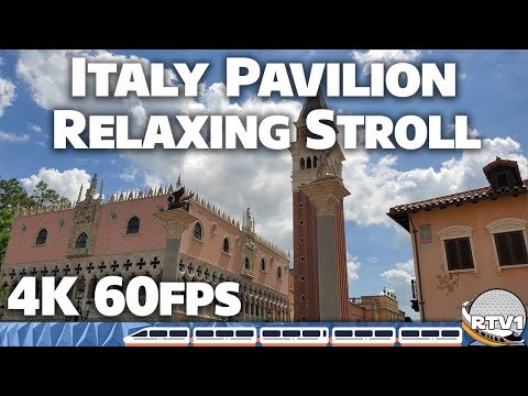 Italy Pavilion at Epcot - Relaxing Stroll 4K 60fps - Flower & Garden 2019 - Walt Disney World