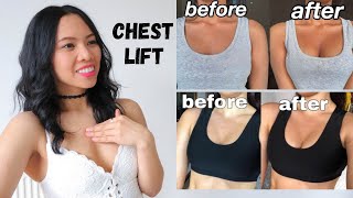 Before & after Hana Milly chest lift results. Lift your breasts naturally #hanamillychestworkout