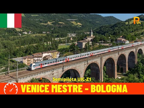 Cab Ride Venice Mestre - Bologna (Italy) train driver's view in 4K