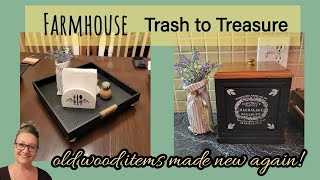 **FARMHOUSE TRASH TO TREASURE!**Old Wood Items Made New Again~Farmhouse Decor Diys~Home Decor Crafts