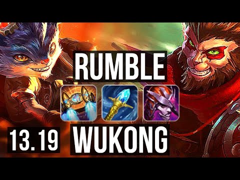 RUMBLE vs WUKONG (TOP) | 9/1/9, 1.9M mastery, 700+ games, Legendary | KR Master | 13.19