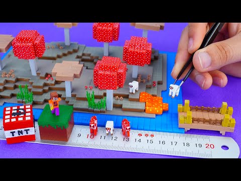 DIY Tiny Minecraft Mushroom Fields Miniature with Polymer Clay | Square World