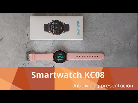 👉 Smartwatch KC08 🎁 Unboxing, presentación y funciones en español📅 2023 - Liviano, rosa y económico
