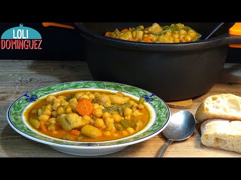 GUISO DE GARBANZOS CON POLLO. Una receta fácil rápida y muy saludable. Loli Domínguez - Recetas.