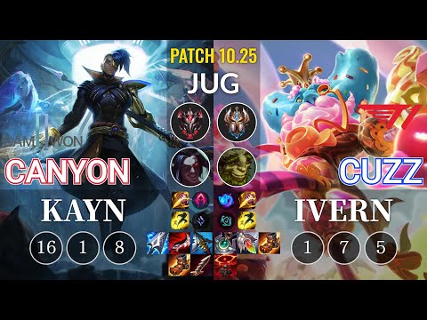 DWG Canyon Kayn vs T1 Cuzz Ivern Jungle - KR Patch 10.25
