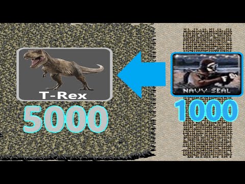 5000 Dinosaurs vs 1000 Seals - Red Alert 2