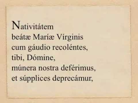 08/09 in Nativitate B. Mariæ Virginis - Oratio super oblata