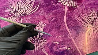 The Answer is Blowing in the Wind & Moving REALLY Fast! - Fun & Easy Fluid Art “Purple Clover”