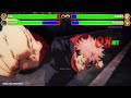 Itadori & Nobara vs Eso & Kechizu (The 2 Cursed Brothers) WITH HEALTHBARS | Jujutsu Kaisen