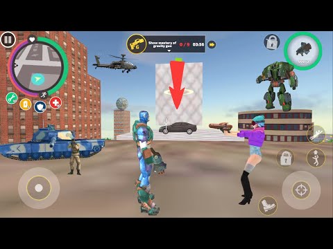 Rope Hero: Vice Town (All Mission Part 04) Car Challenge & Gravigun Basketball - Android Gameplay HD