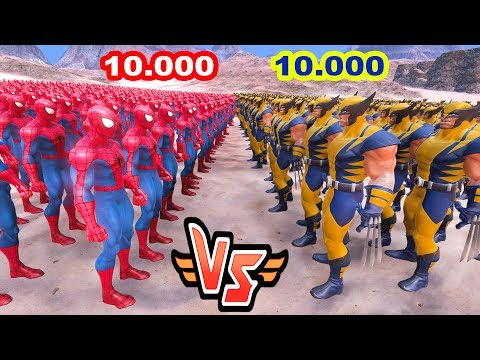 10.000 WOLVERINE VS 10.000 ÖRÜMCEK ADAM 😱 - Süper Kahramanlar