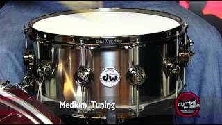 Video thumbnail for DW Black-Ti Snare Drum 14x6.5 Black Nickel Hardware by cymbalfusion drum shop