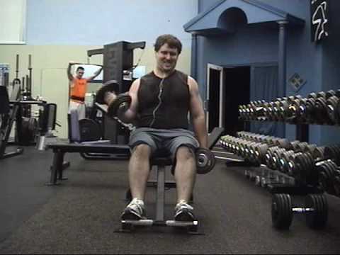 35 x 10 reps dumbbell curls sitting