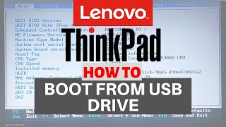 How to Boot Lenovo ThinkPad Laptop from USB Drive | Lenovo Bios Settings