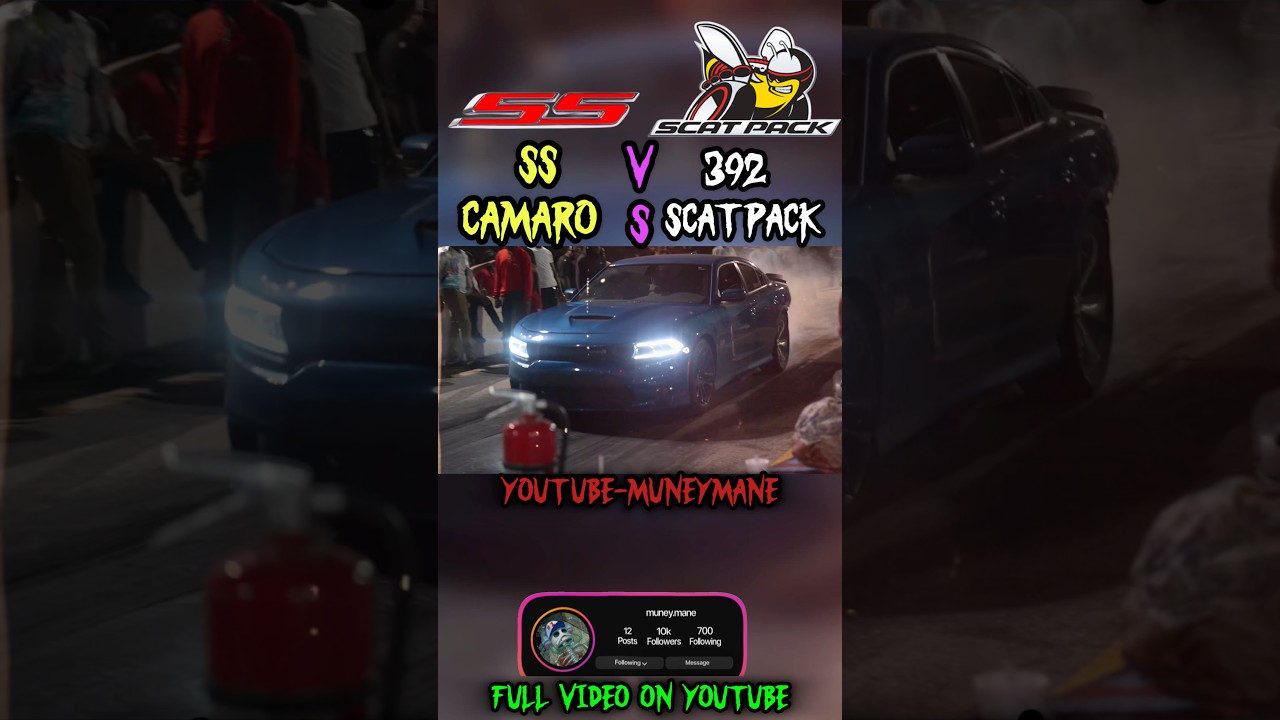 SS CAMARO vs 392 SCATPACK (Both Cars Cut on Hazards) #dragracing  #srtaddicts  #chevy  #shorts