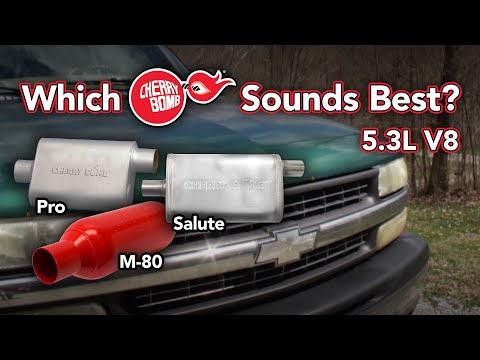 Comparing three Cherry Bomb® mufflers on my Chevy Silverado - Sound Test 5.3L V8