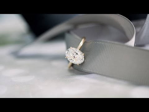 2.25ct Oval Lab Created Diamond Solitaire Ring with Hidden Halo in 14k Yellow Gold | Ada Diamonds