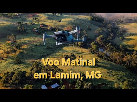 Voando Sobre Lamim na Manhã Ensolarada | Drone  com Trilha Caipira.