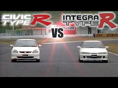 [ENG CC] Integra Type R DC2 vs. Civic Type R EP3 battle 2002