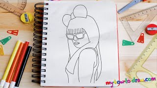 How to draw Lady Gaga - Easy step-by-step drawing lessons for kids