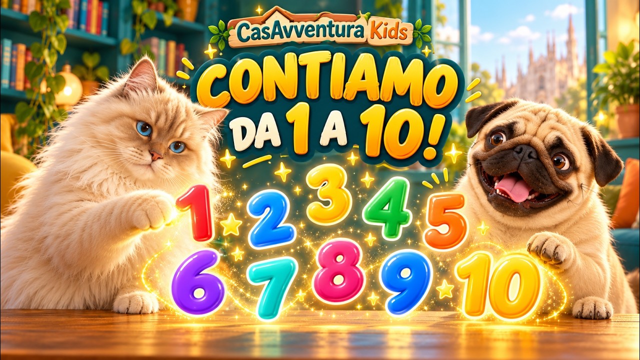 Copertina di Contiamo da 1 a 10 con Gatto Jasper e Bimbi del Rio