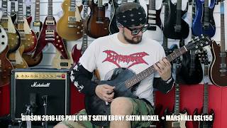 Video thumbnail for Огляд GIBSON 2016 LES PAUL CM T SATIN EBONY SATIN NICKEL + MARSHALL DSL15C by muztorg ua
