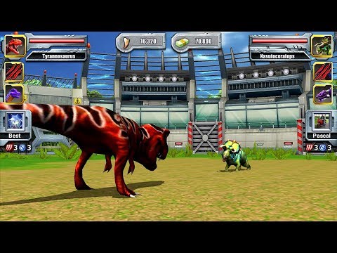 Tyrannosaurus VS Nasutoceratops - Jurassic Park Builder JURASSIC Tournament Android Gameplay
