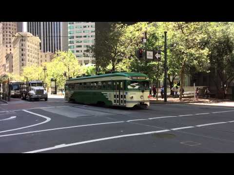 Market Street Railway HD 60 FPS: PCC Streetcar 1006 Passes Through 1st Street 7/24/15: