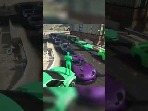 GTA5 Green Alien Gang VS Purple Gang 👽 #gta5 #gta5online #gtaonline