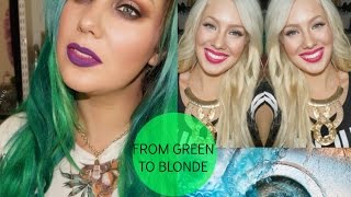 HOW TO- Remove Green & Blue from your Hair! FROM GREEN TO BLONDE!!!!